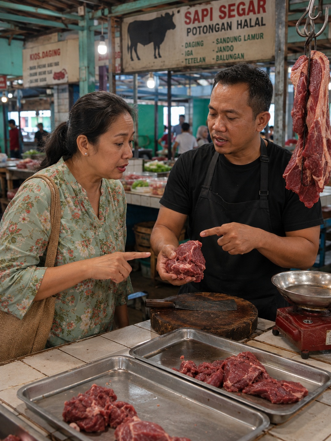 Ilustrasi pengecekan umur daging